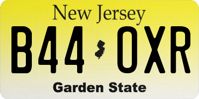 NJ license plate B44OXR