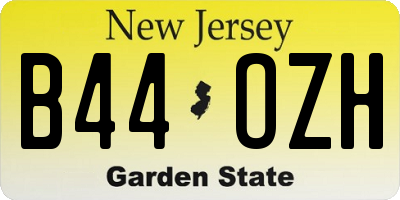 NJ license plate B44OZH
