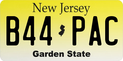NJ license plate B44PAC