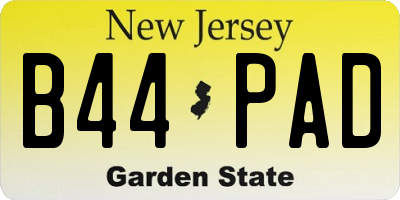 NJ license plate B44PAD