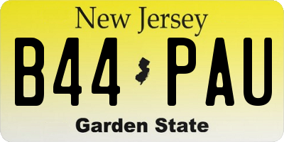 NJ license plate B44PAU