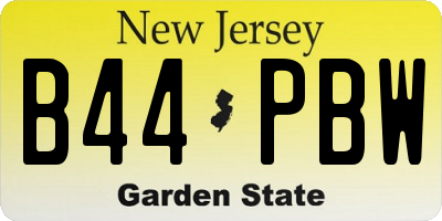 NJ license plate B44PBW