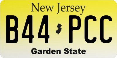 NJ license plate B44PCC