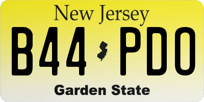 NJ license plate B44PDO