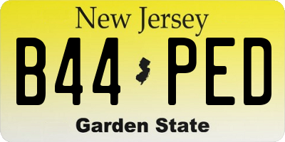 NJ license plate B44PED