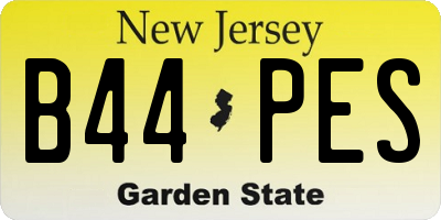 NJ license plate B44PES