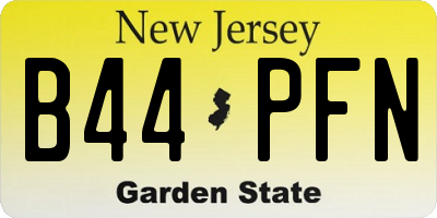 NJ license plate B44PFN