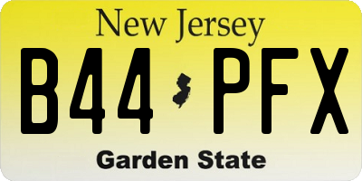 NJ license plate B44PFX