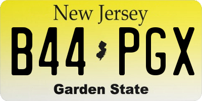 NJ license plate B44PGX