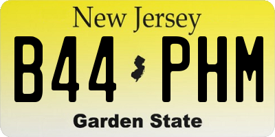 NJ license plate B44PHM