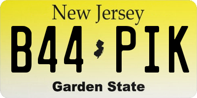 NJ license plate B44PIK