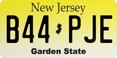 NJ license plate B44PJE