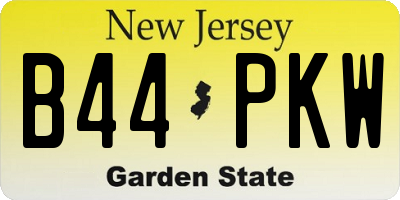 NJ license plate B44PKW