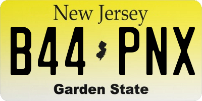 NJ license plate B44PNX