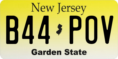 NJ license plate B44POV