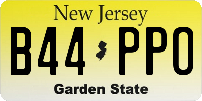 NJ license plate B44PPO