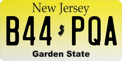 NJ license plate B44PQA