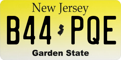 NJ license plate B44PQE