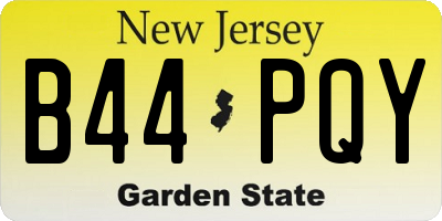 NJ license plate B44PQY