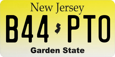 NJ license plate B44PTO