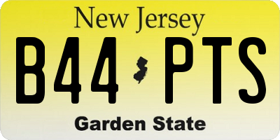 NJ license plate B44PTS