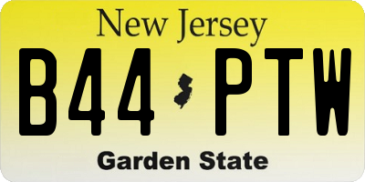 NJ license plate B44PTW