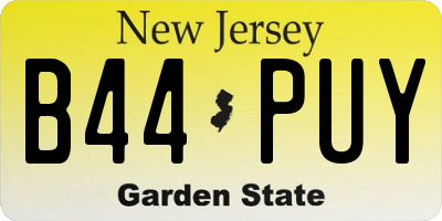 NJ license plate B44PUY