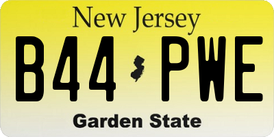 NJ license plate B44PWE