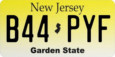 NJ license plate B44PYF