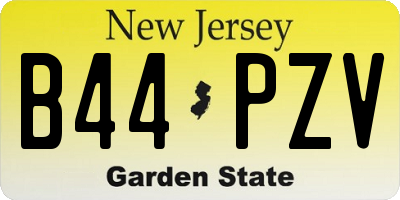 NJ license plate B44PZV