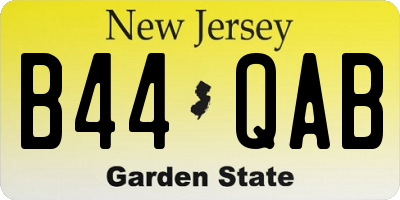 NJ license plate B44QAB