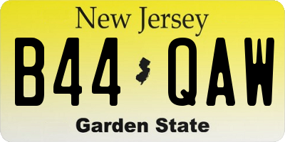 NJ license plate B44QAW