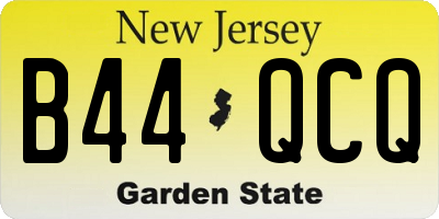 NJ license plate B44QCQ