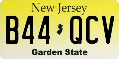 NJ license plate B44QCV