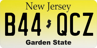 NJ license plate B44QCZ