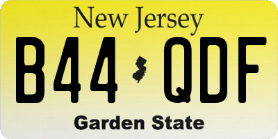NJ license plate B44QDF