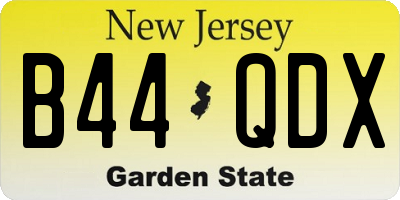 NJ license plate B44QDX