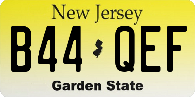 NJ license plate B44QEF