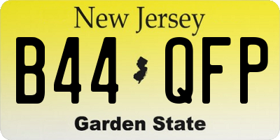 NJ license plate B44QFP