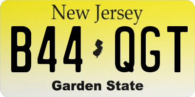 NJ license plate B44QGT