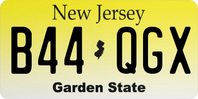 NJ license plate B44QGX