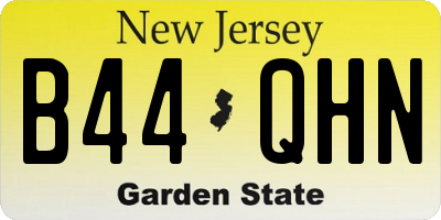 NJ license plate B44QHN