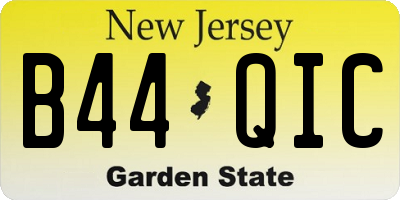 NJ license plate B44QIC