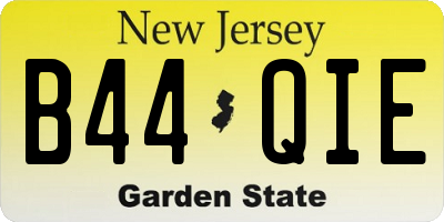 NJ license plate B44QIE