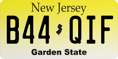 NJ license plate B44QIF