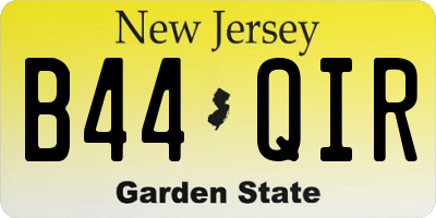 NJ license plate B44QIR
