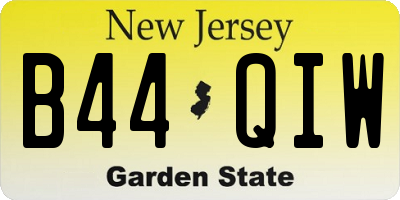 NJ license plate B44QIW