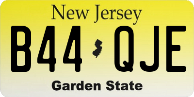 NJ license plate B44QJE