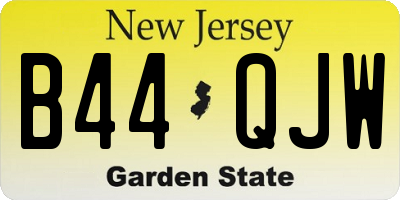 NJ license plate B44QJW