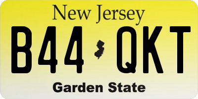 NJ license plate B44QKT
